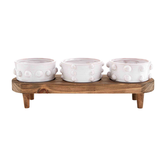 Mud Pie Bead Dip Bowl and Stand Set