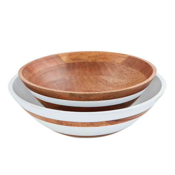 Mud Pie Wood Nesting Bowl SET