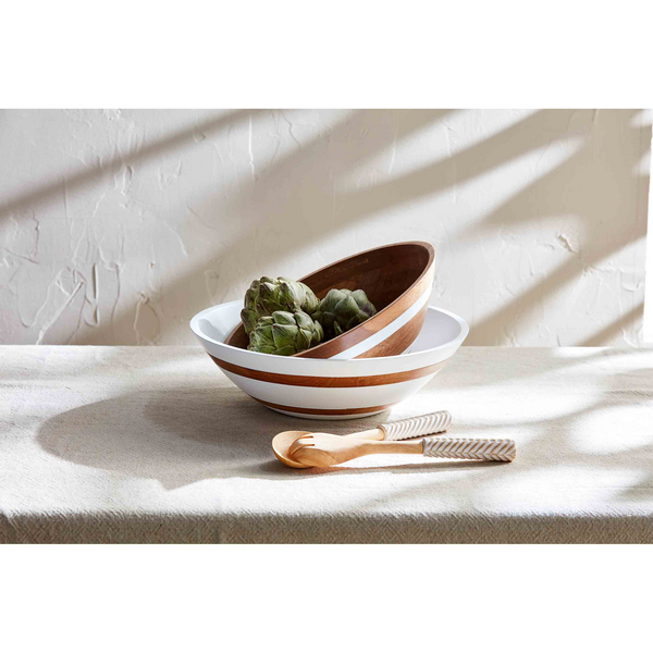 Mud Pie Wood Nesting Bowl SET