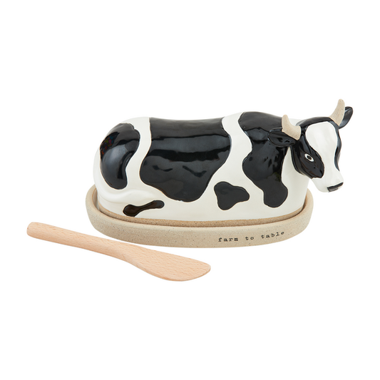 Mud Pie Cow Butter Dish