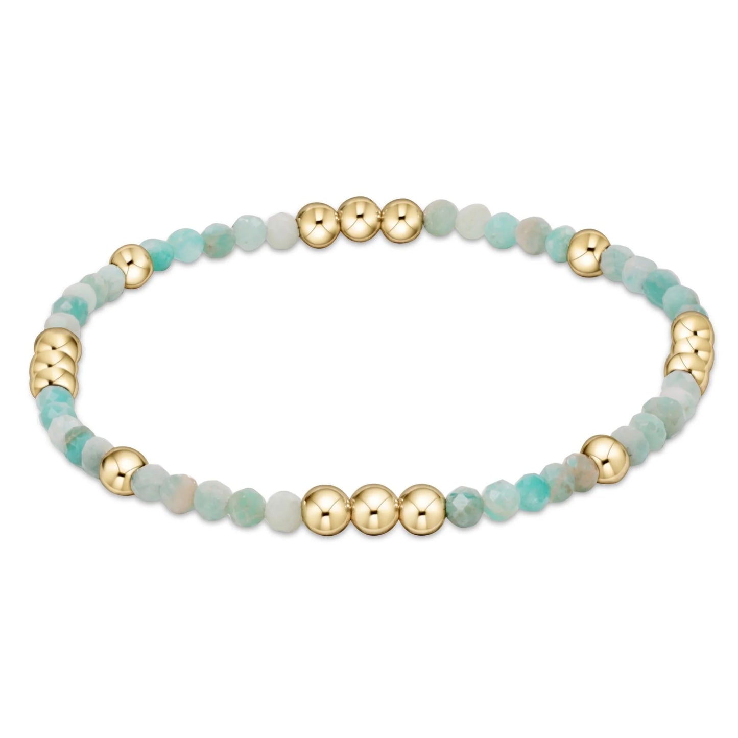 E Newton Worthy Pattern 3MM Bead Bracelet Amazonite