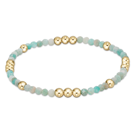 E Newton Worthy Pattern 3MM Bead Bracelet Amazonite