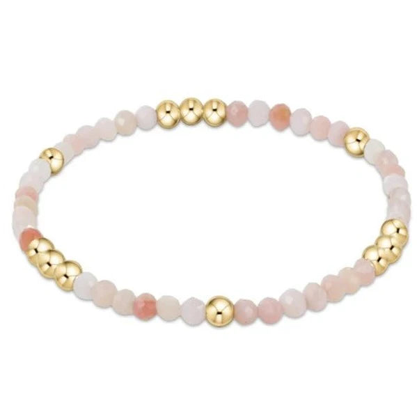 E Newton Worthy Pattern 3MM Bead Bracelet Pink Opal